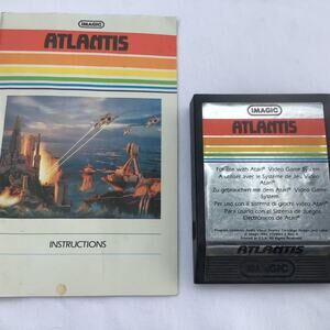 Atari 2600 Atlantis Game & Manual  1982 Imagic Original